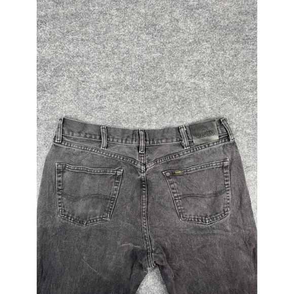 Vintage Lee Jeans 36x32 Black Denim Straight Fit - Picture 8 of 16